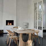 Geometric dining table - oak - rectangular White Cliff Studio Dining Table