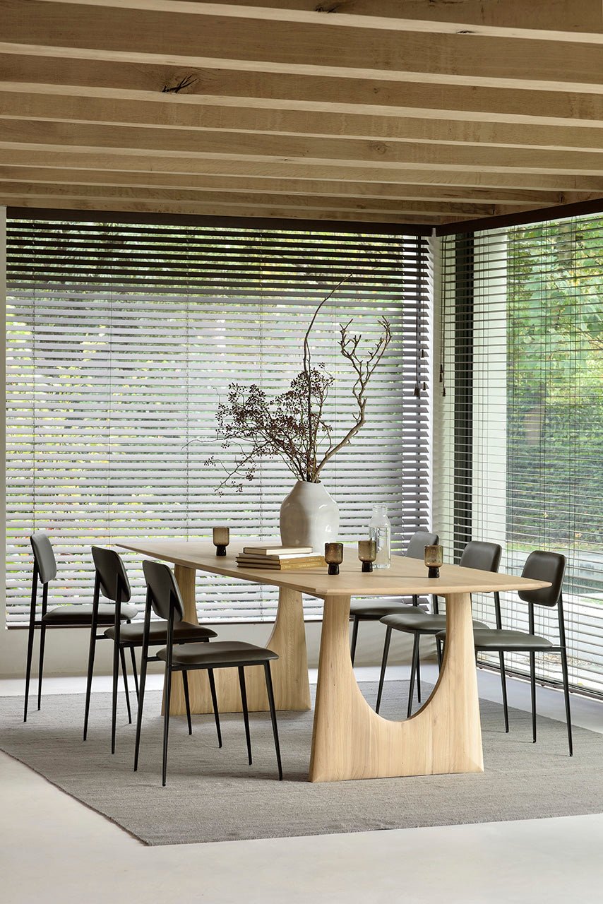Geometric dining table - oak - rectangular White Cliff Studio Dining Table