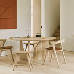 Geometric dining table - oak - round White Cliff Studio Dining Table