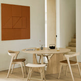 Geometric dining table - oak - round White Cliff Studio Dining Table