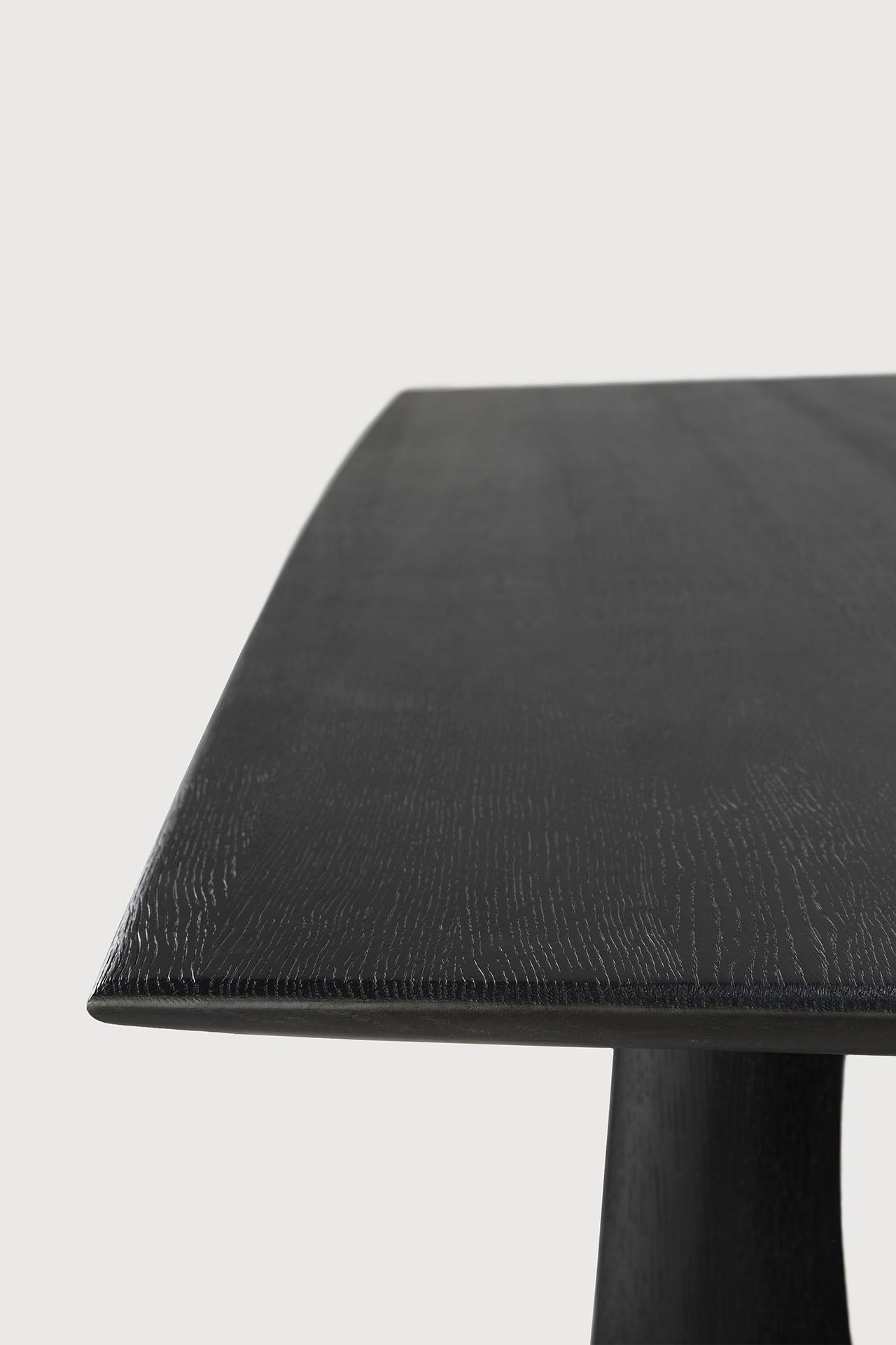 Geometric dining table - varnished oak - black - rectangular White Cliff Studio Dining Table