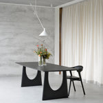 Geometric dining table - varnished oak - black - rectangular White Cliff Studio Dining Table
