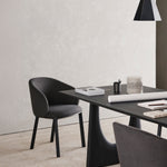 Geometric dining table - varnished oak - black - rectangular White Cliff Studio Dining Table