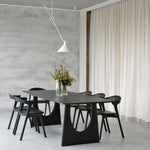 Geometric dining table - varnished oak - black - rectangular White Cliff Studio Dining Table