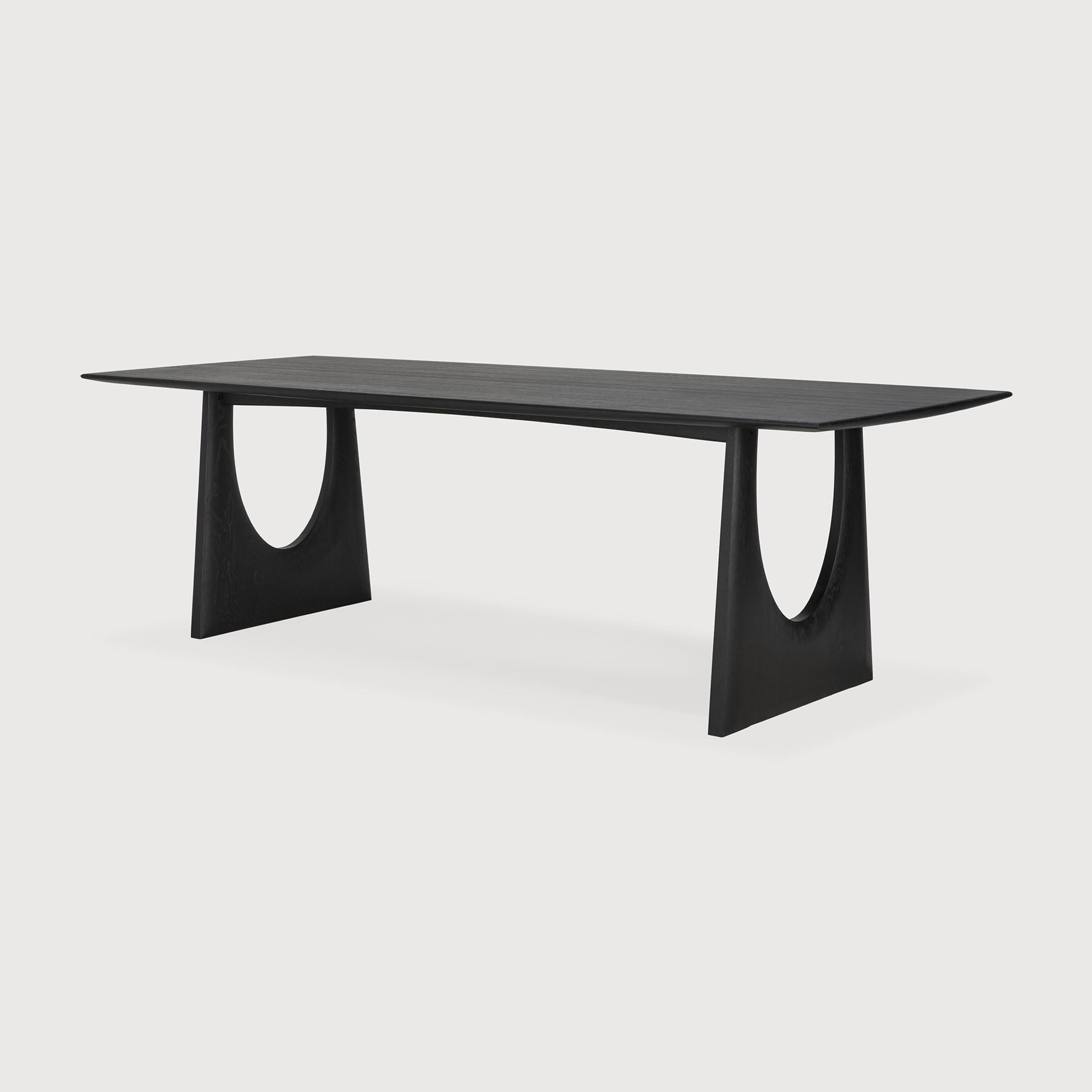 Geometric dining table - varnished oak - black - rectangular White Cliff Studio Dining Table