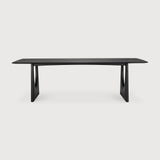Geometric dining table - varnished oak - black - rectangular White Cliff Studio Dining Table