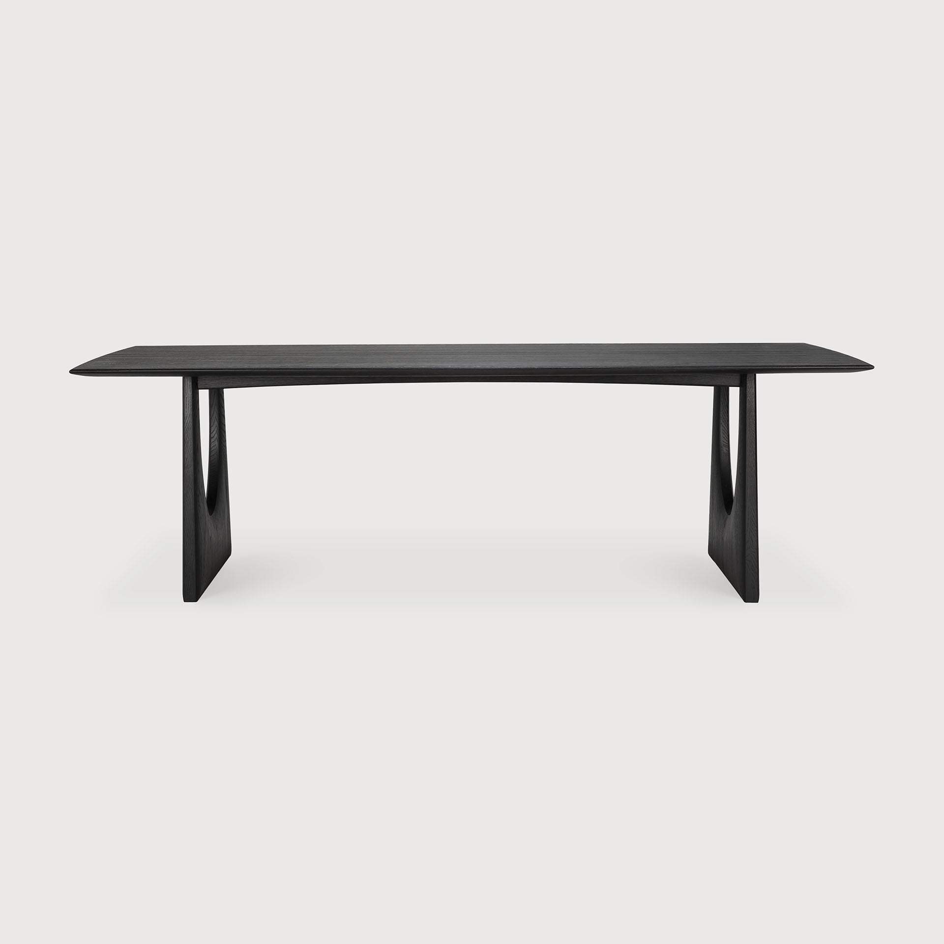 Geometric dining table - varnished oak - black - rectangular White Cliff Studio Dining Table