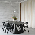 Geometric dining table - varnished oak - black - rectangular White Cliff Studio Dining Table