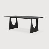 Geometric dining table - varnished oak - black - rectangular White Cliff Studio Dining Table