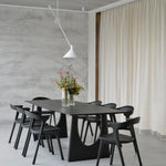 Geometric dining table - varnished oak - black - rectangular White Cliff Studio Dining Table