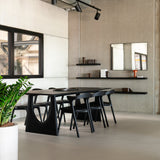 Geometric dining table - varnished oak - black - rectangular White Cliff Studio Dining Table