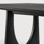 Geometric dining table - varnished oak - black - rectangular White Cliff Studio Dining Table