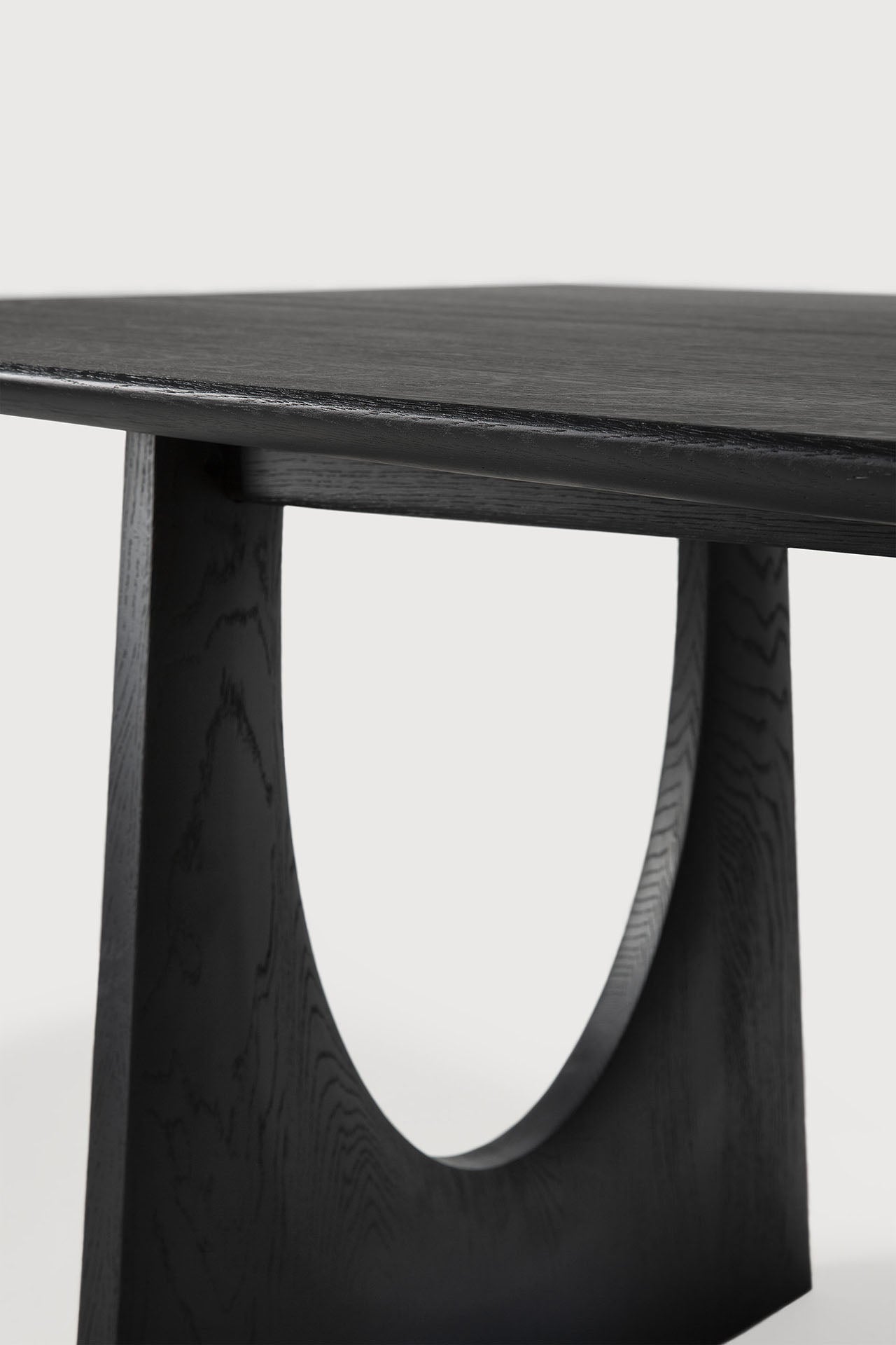 Geometric dining table - varnished oak - black - rectangular White Cliff Studio Dining Table