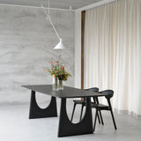 Geometric dining table - varnished oak - black - rectangular White Cliff Studio Dining Table