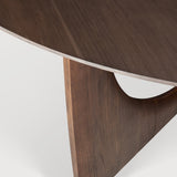 Geometric dining table - varnished teak - brown - round White Cliff Studio Dining Table