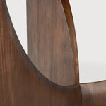 Geometric dining table - varnished teak - brown - round White Cliff Studio Dining Table