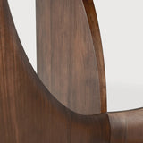 Geometric dining table - varnished teak - brown - round White Cliff Studio Dining Table