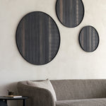 Geometric side table - varnished oak - black - round White Cliff Studio Side Table