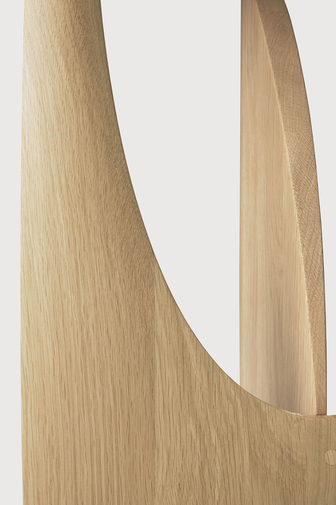 Geometric side table - varnished oak - round White Cliff Studio Side Table