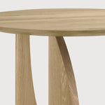 Geometric side table - varnished oak - round White Cliff Studio Side Table