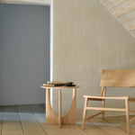 Geometric side table - varnished oak - round White Cliff Studio Side Table