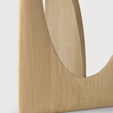 Geometric side table - varnished oak - round White Cliff Studio Side Table