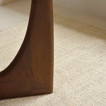 Geometric side table - varnished teak - brown - round White Cliff Studio Side Table