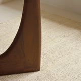 Geometric side table - varnished teak - brown - round White Cliff Studio Side Table