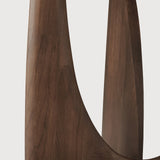 Geometric side table - varnished teak - brown - round White Cliff Studio Side Table