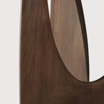 Geometric side table - varnished teak - brown - round White Cliff Studio Side Table