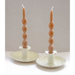 Gilded Cream Ceramic Candle Holders – Pair White Cliff Studio Candle Holders