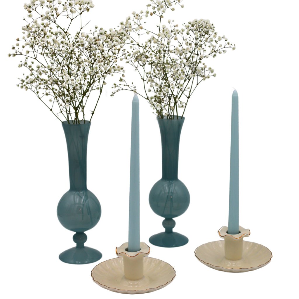 Gilded Cream Ceramic Candle Holders – Pair White Cliff Studio Candle Holders
