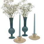 Gilded Cream Ceramic Candle Holders – Pair White Cliff Studio Candle Holders