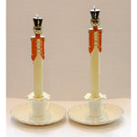 Gilded Cream Ceramic Candle Holders – Pair White Cliff Studio Candle Holders