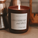 Gingerbread and Spice Soy Candle - Brown Matte Jar - 15 oz White Cliff Studio Candles and Candle Accessories