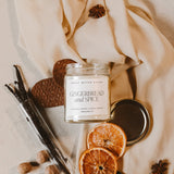 Gingerbread and Spice Soy Candle - Clear Jar - 9 oz White Cliff Studio Candles and Candle Accessories