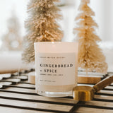 Gingerbread and Spice Soy Candle - White Jar - 11 oz White Cliff Studio Candles and Candle Accessories