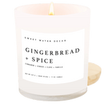 Gingerbread and Spice Soy Candle - White Jar - 11 oz White Cliff Studio Candles and Candle Accessories