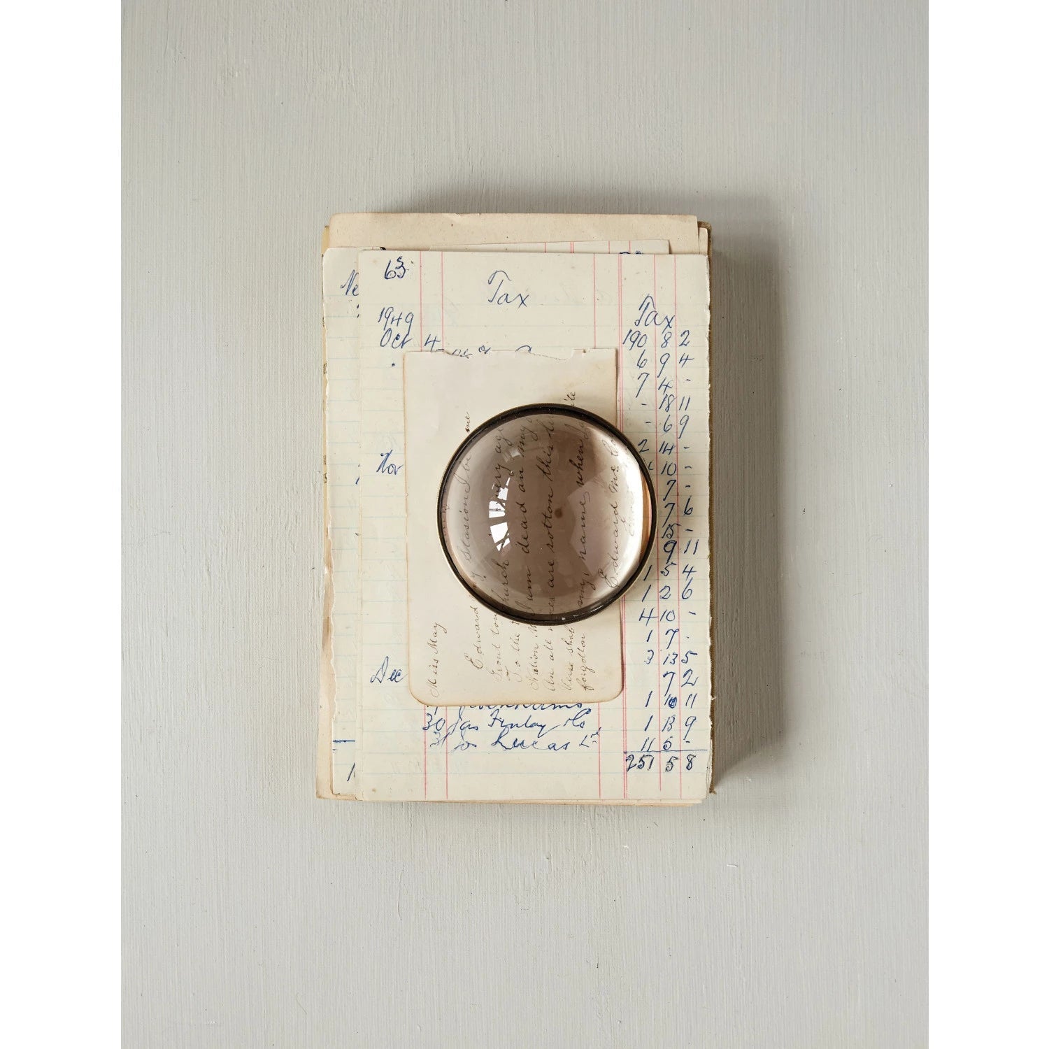 Glass Dome Paperweight & Magnifying Glass