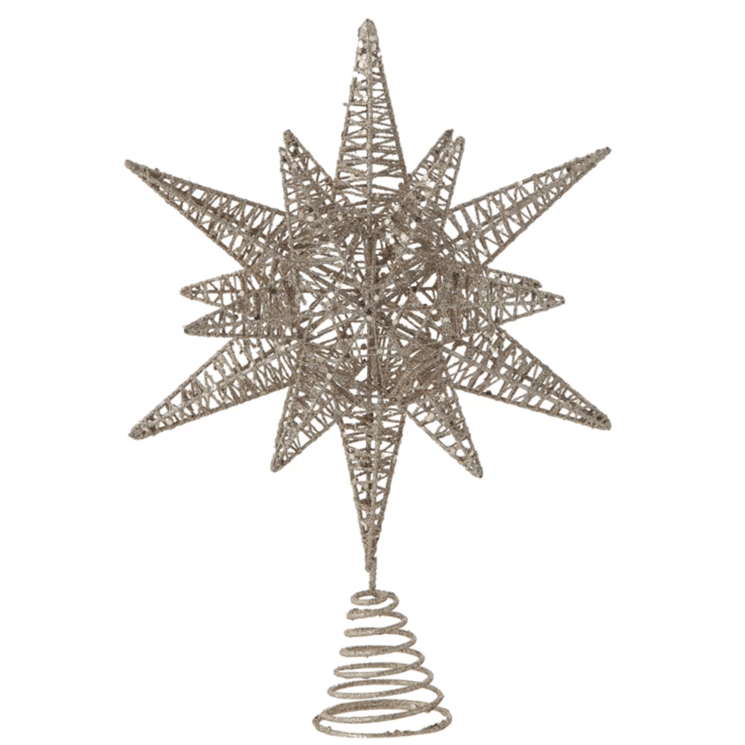 Glitter Metal Star Tree Topper White Cliff Studio Holiday Trees
