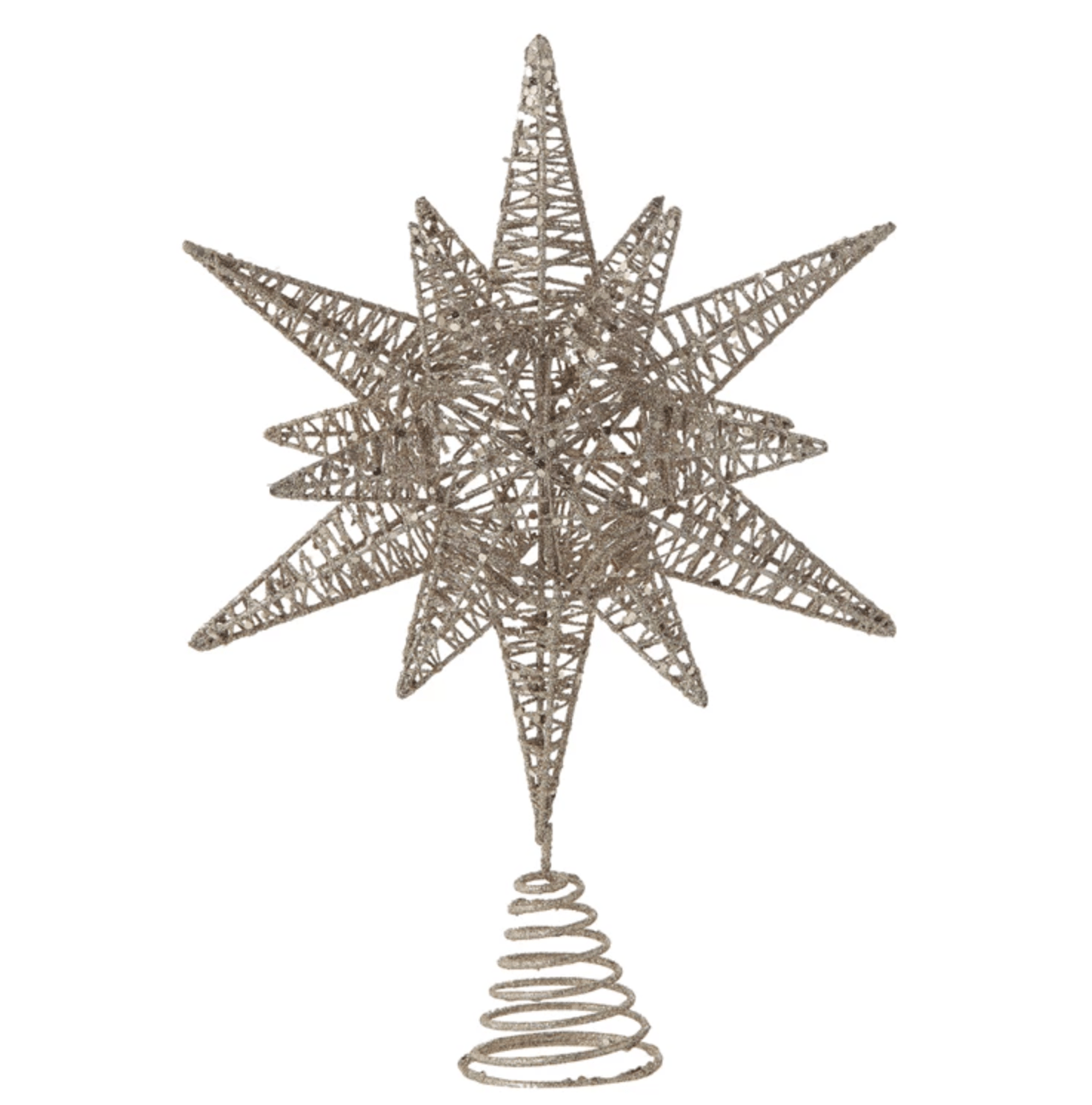 Glitter Metal Star Tree Topper White Cliff Studio Holiday Trees