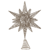 Glitter Metal Star Tree Topper White Cliff Studio Holiday Trees