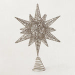 Glitter Metal Star Tree Topper White Cliff Studio Holiday Trees