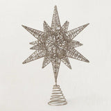 Glitter Metal Star Tree Topper White Cliff Studio Holiday Trees