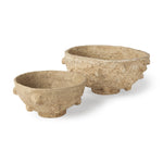 Golden Set of 2 Beige Paper Mache Spiked Bowls