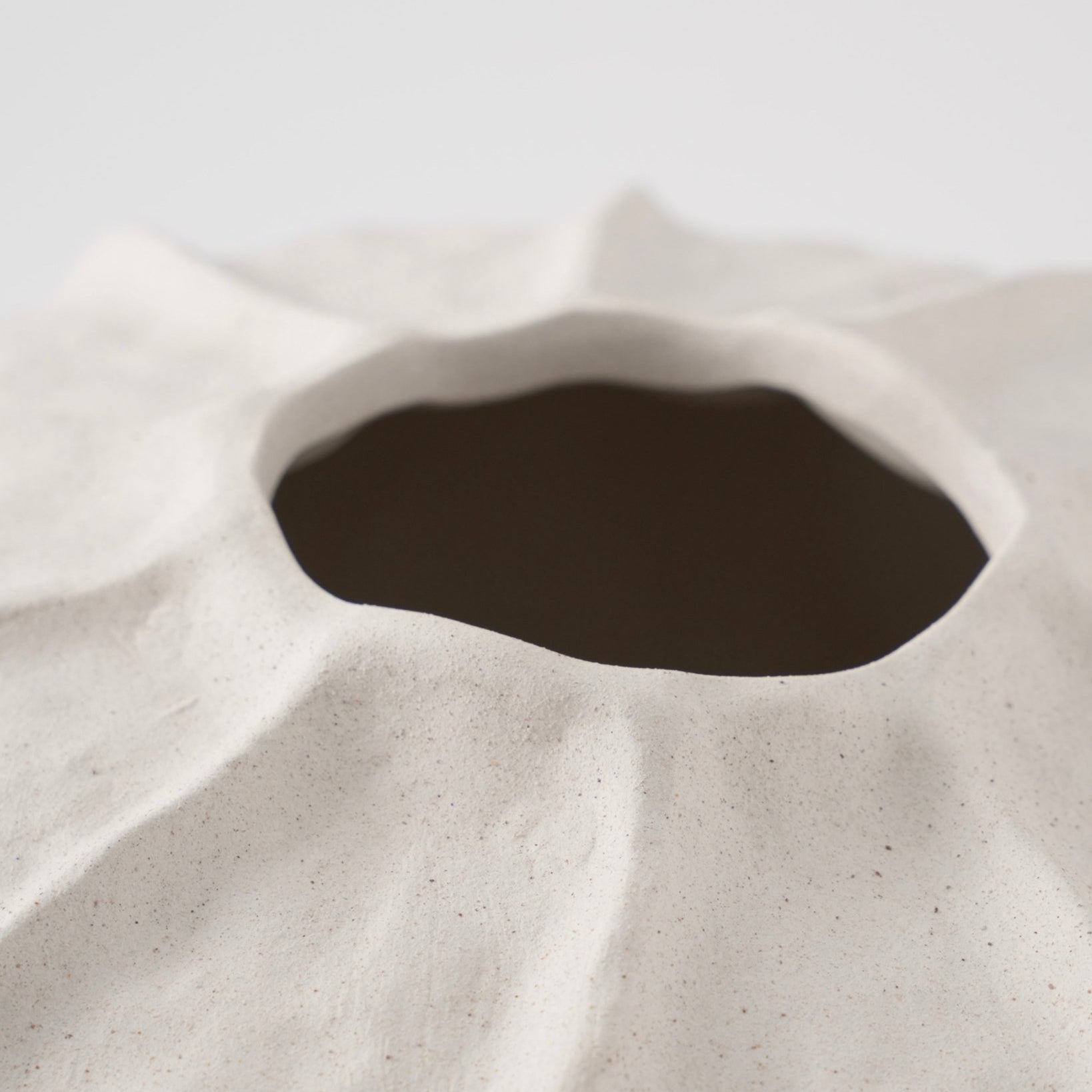 Grace Ceramic Vase - White Textured 13.4" H