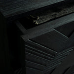Graphic dresser - varnished teak - black - 3 drawers White Cliff Studio DRESSERS & CHEST OF DRAWERS