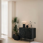 Graphic dresser - varnished teak - black - 3 drawers White Cliff Studio DRESSERS & CHEST OF DRAWERS