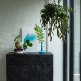 Graphic dresser - varnished teak - black - 3 drawers White Cliff Studio DRESSERS & CHEST OF DRAWERS