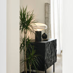 Graphic dresser - varnished teak - black - 3 drawers White Cliff Studio DRESSERS & CHEST OF DRAWERS